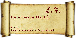 Lazarovics Holló névjegykártya